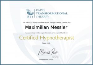 RTT Hypnose Certified Hypnotherapist Maximilian Messler