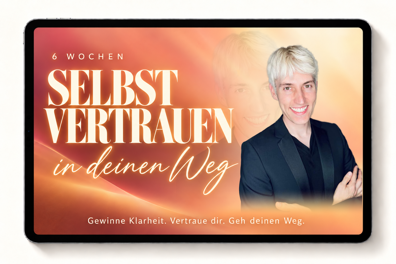 Produkt-Mockup: Selbstvertrauen in deinen Weg, sechs Wochen Coaching mit Maximilian Messler