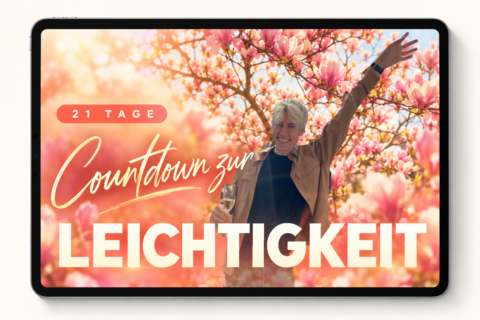 Produkt-Mockup: 21 Tage Countdown zur Leichtigkeit mit Maximilian Messler